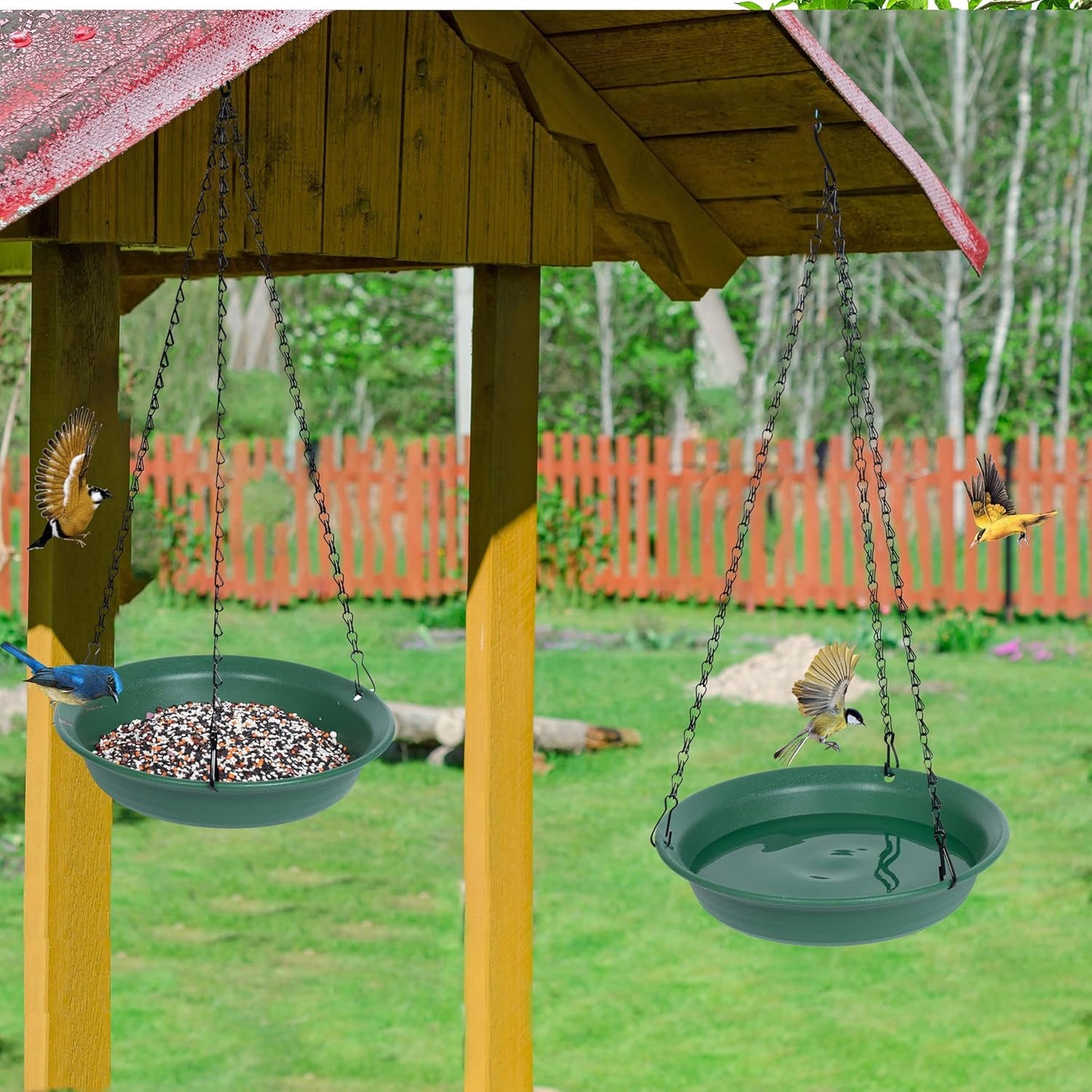 Hanging Bird Feeder & Bath for Outdoors, Wild Bird Feeders Tray, Hangi