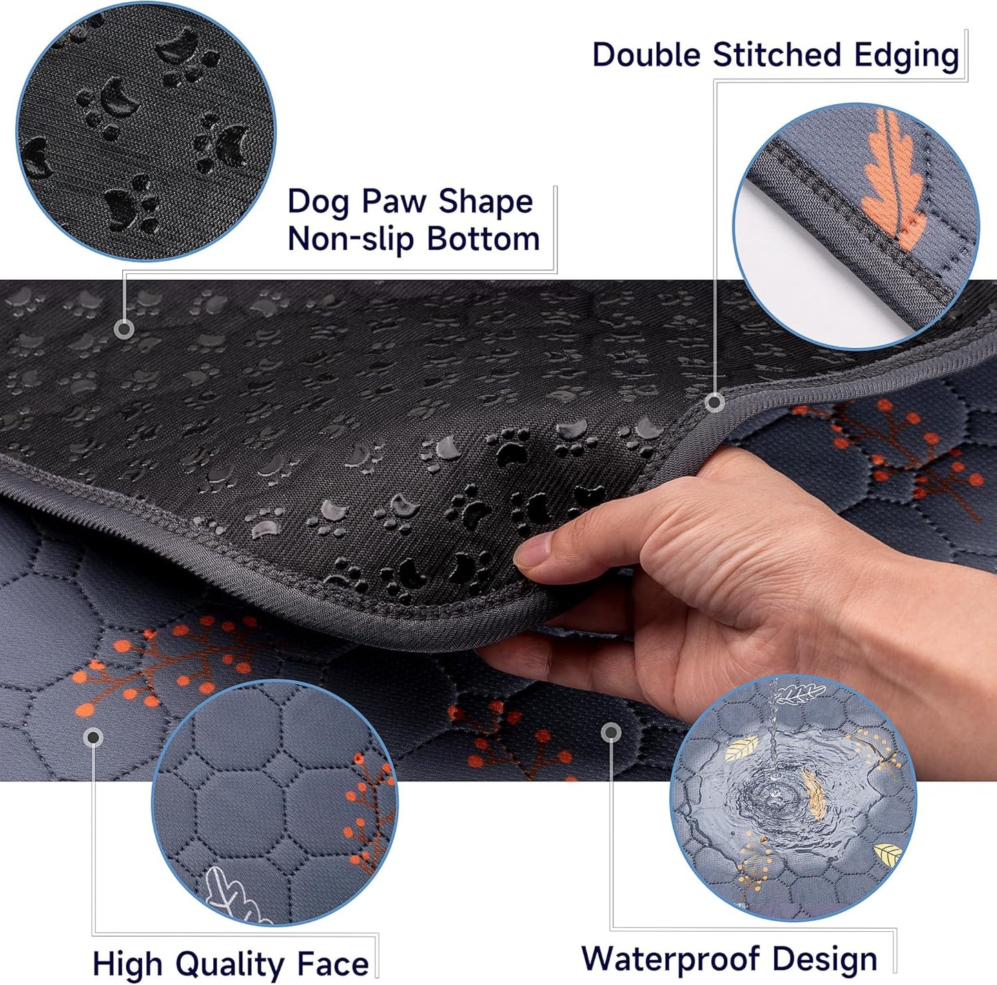 Sunheir Washable Pee Pads for Dogs , Thick Heavy Absorbency Reusable, 