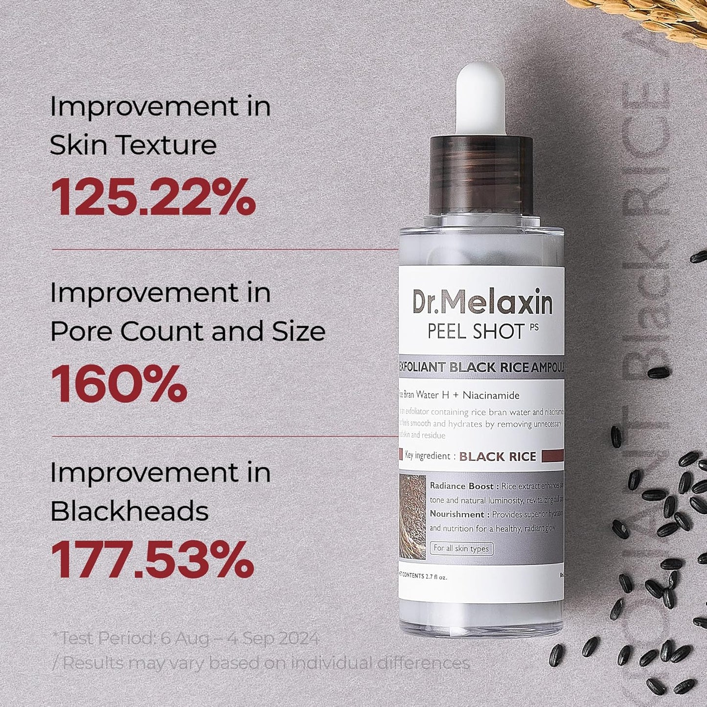 Dr.Melaxin Peel Shot Glow Black Rice Peeling Ampoule 80ml, Dead Skin R