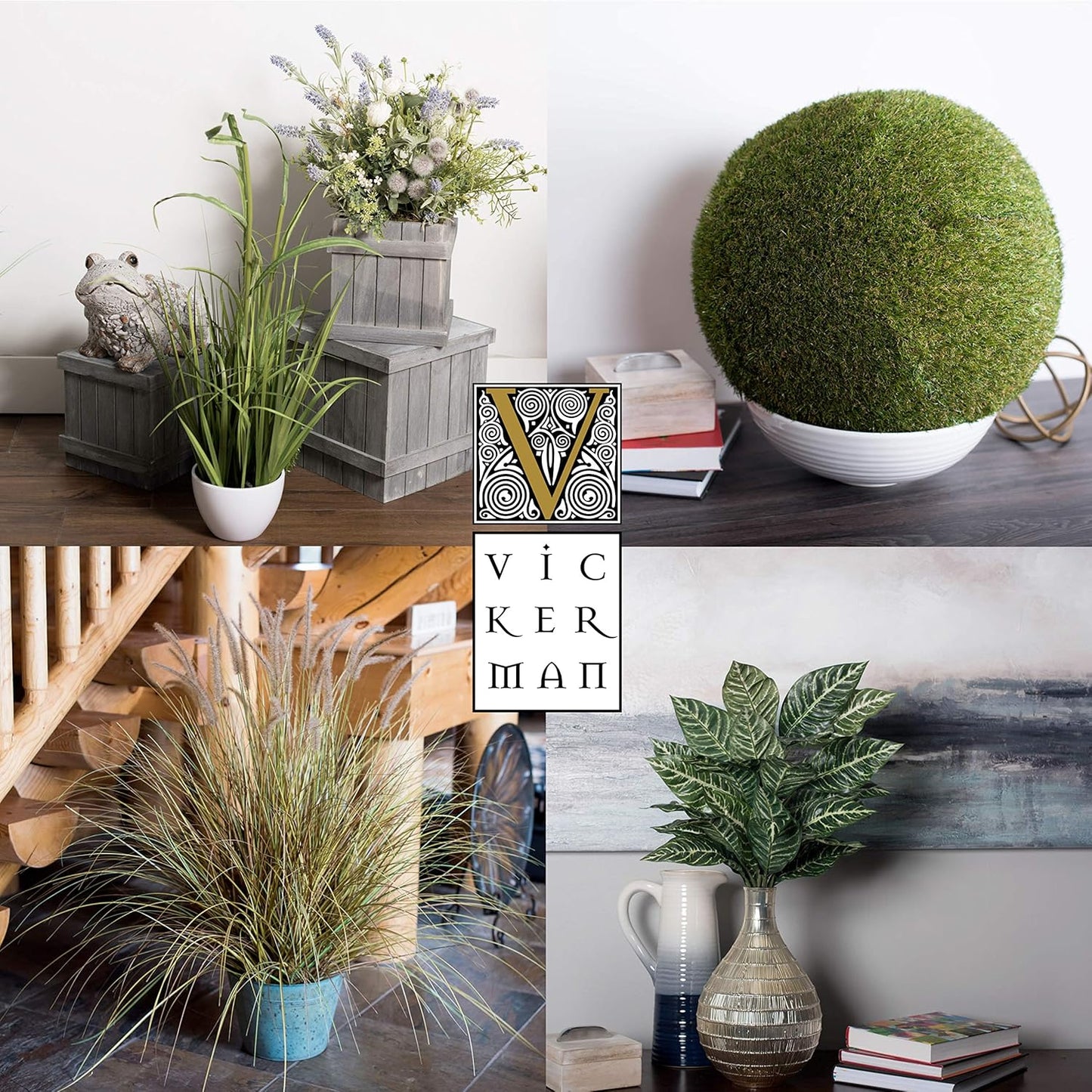 Vickerman Everyday 24" Artificial Extra Full Green Grass with Black Plastic Pot - Faux Grass Plant Decor - Home Or Office Indoor Greenery Accent - Maintenance Free