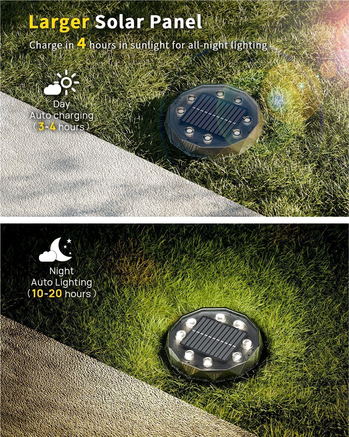 Solar Ground Lights with Remote, 15 Multi Color Solar Garden Lights Wa