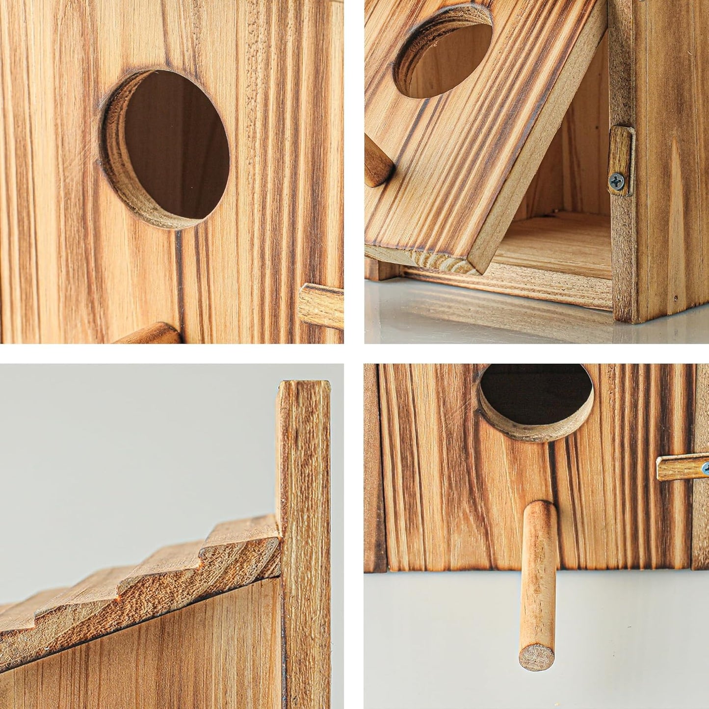 Bird Houses for Outside，Wooden Birdhouse with Open House Design - Perf