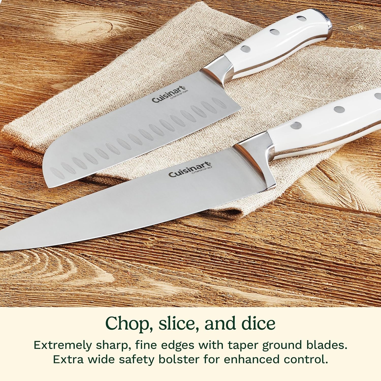 Cuisinart 15-Piece Knife Set with Block, High Carbon Stainless Steel, 
