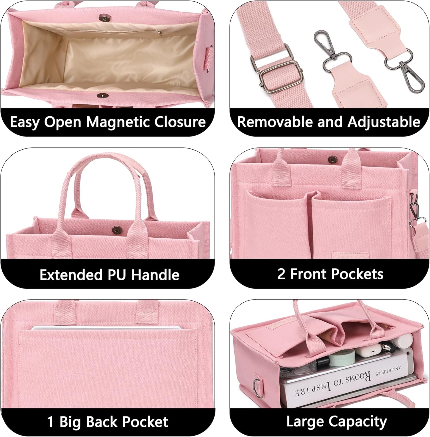 Canvas Tote Bag for Women,Women's Bags Crossbody Bags Work Laptop Tote