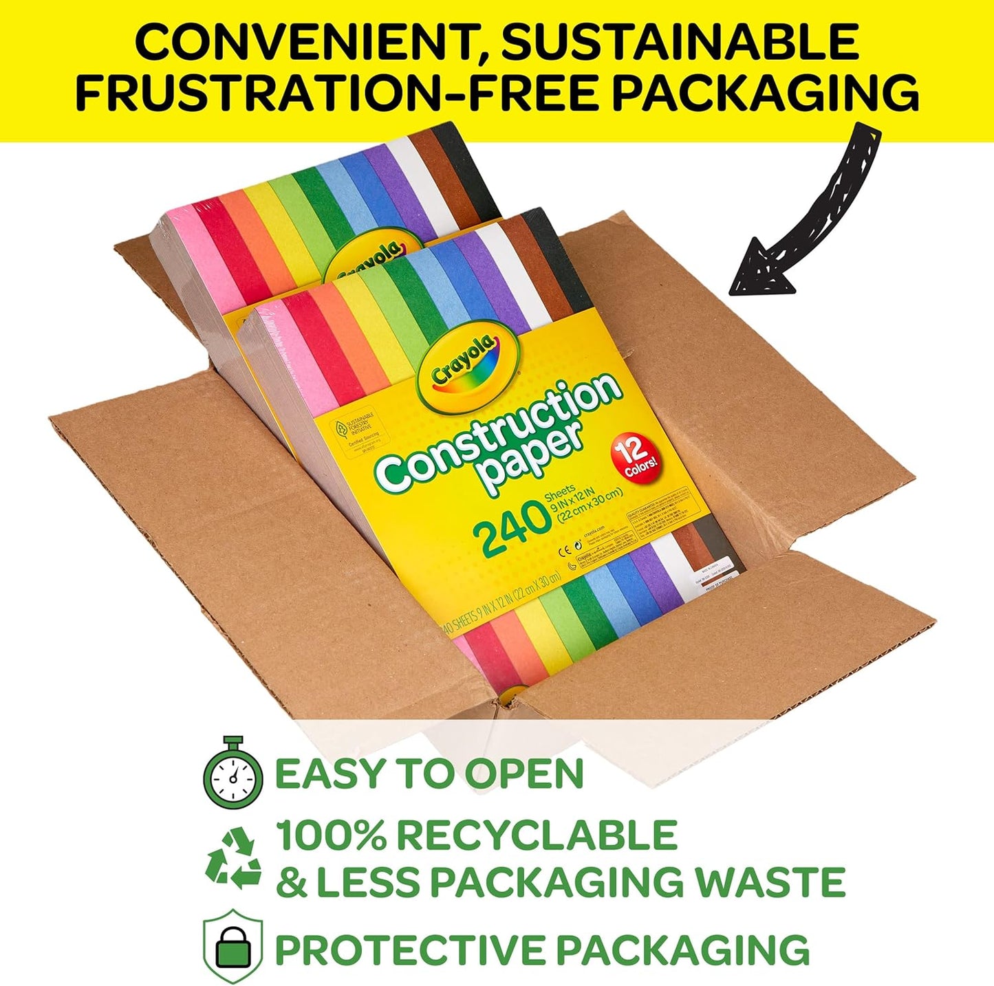 Crayola Construction Paper Bulk Pack (480 Sheets) – 10 Assorted Colors