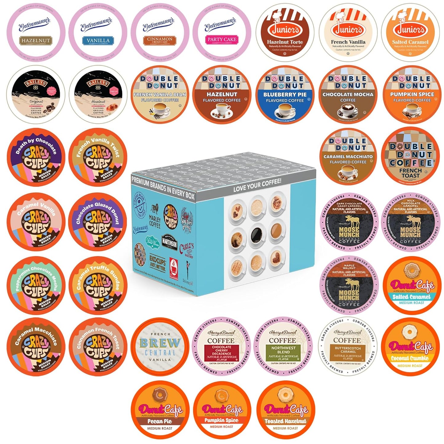 Crazy Cups Flavored Coffee Pods Variety Pack for Keurig K Cups Brewers