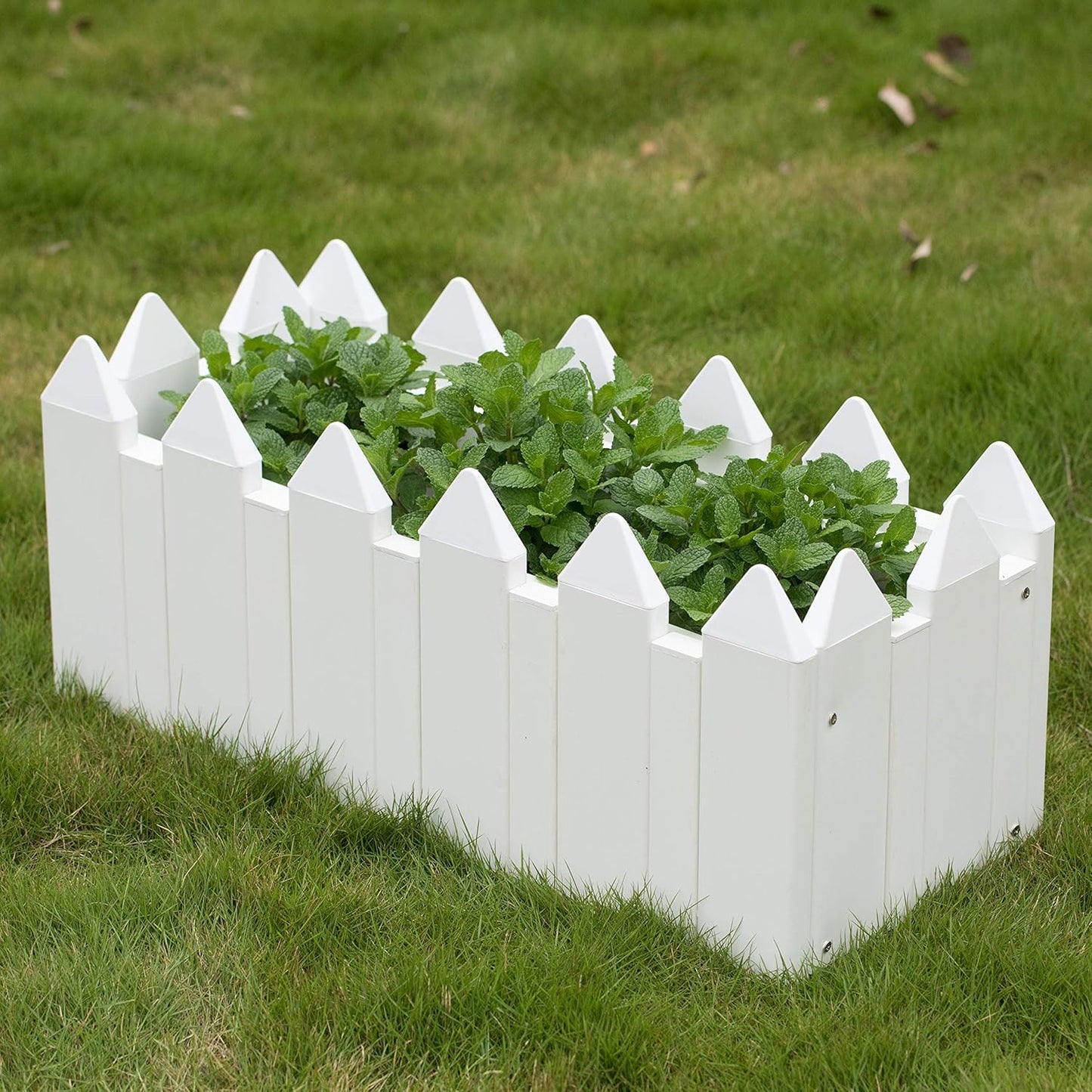 Gardenised Vinyl Planter Box Garden Bed Flower Pot, White (QI004006A.L)