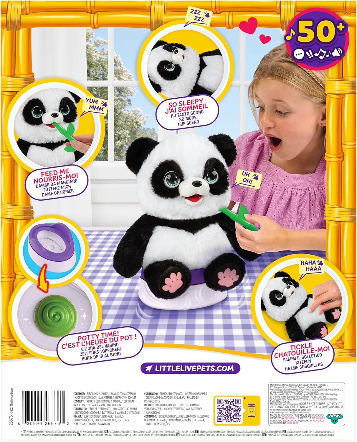Little Live Pets My Baby Panda ChuChu Plush - Interactive Sounds, Feed