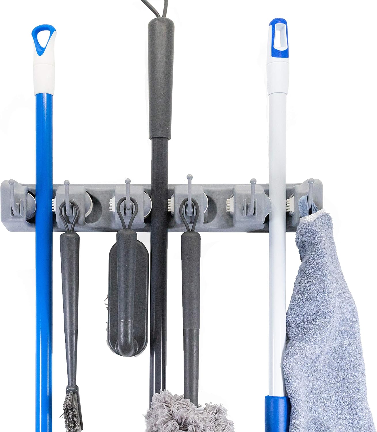 Broom & Mop Wall Mounted or Garden Tools Organizer 1.30 inches,Light G