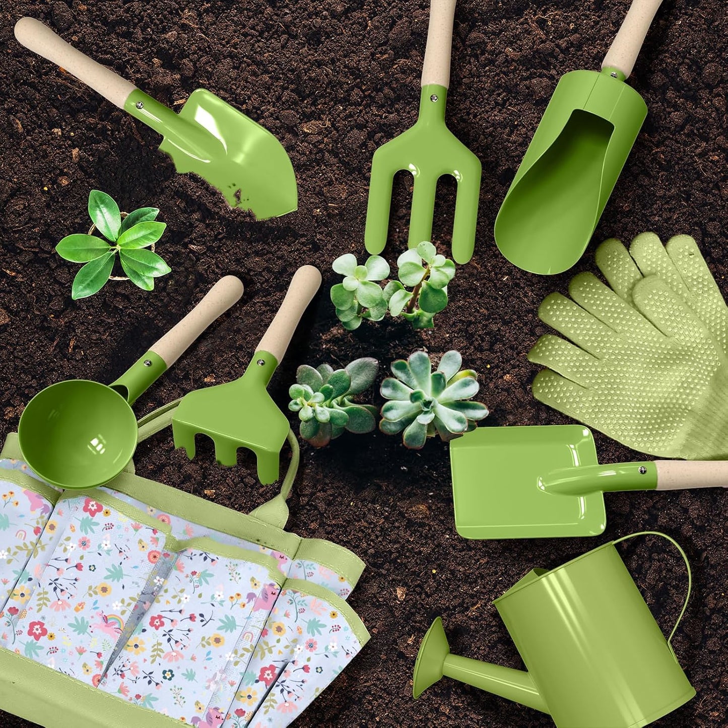 Kids Gardening Set 14Pcs Gardening Tools for Kids with Tote Bag,Wateri