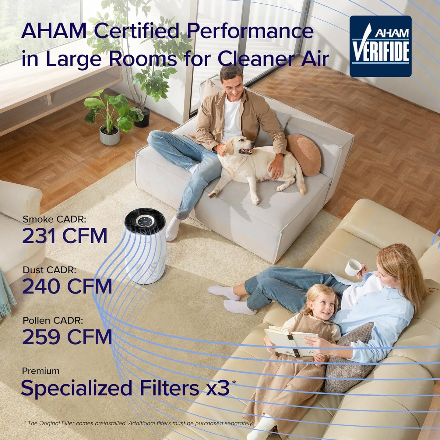 LEVOIT Air Purifiers for Home Large Room Up to 1733 Ft² With HEPA Slee