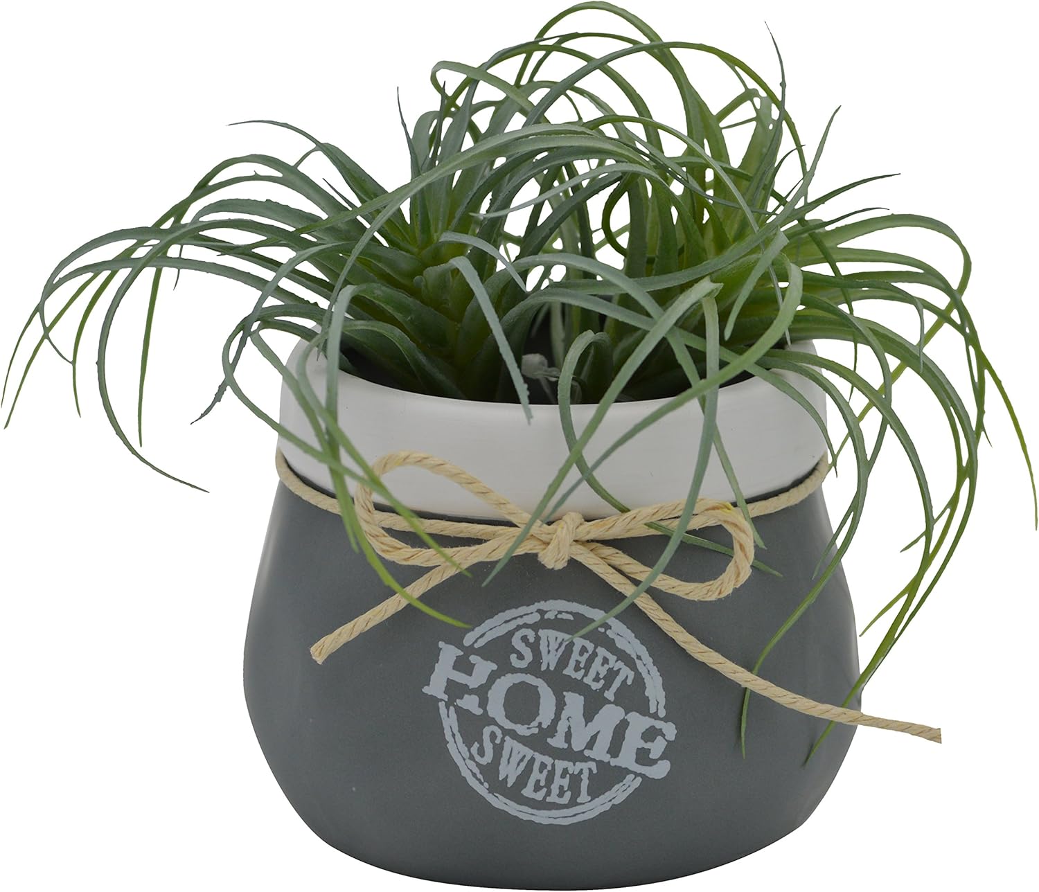 ZY-16A9925-5 Flower Pots Home Sweet” 7 1/4”H, Grey/White
