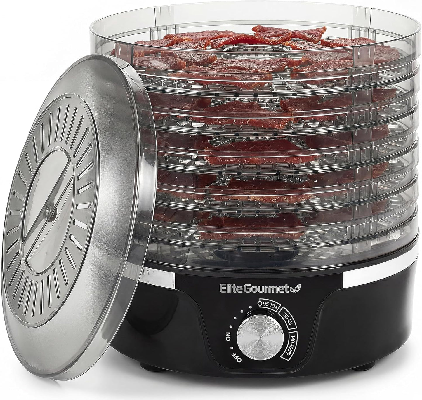 Elite Gourmet EFD319 Food Dehydrator, 5 BPA-Free 11.4" Trays Adjustabl