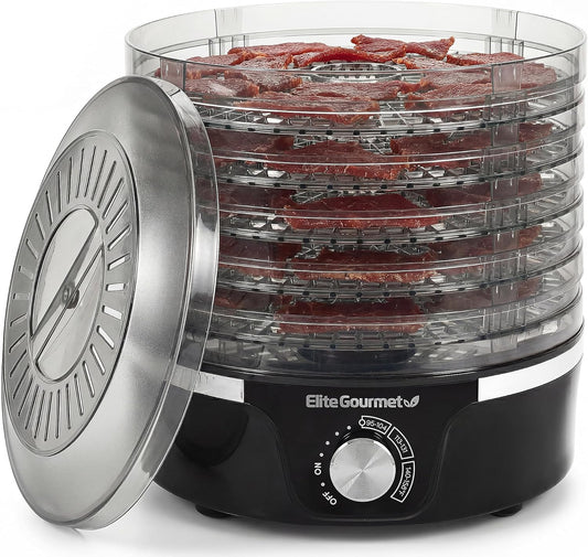Elite Gourmet EFD319 Food Dehydrator, 5 BPA-Free 11.4" Trays Adjustabl