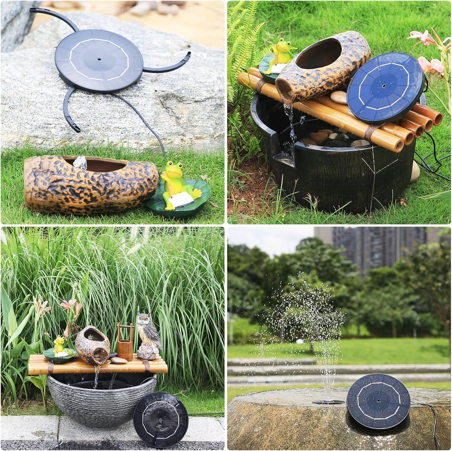 AISITIN 3.5W Solar Fountain Pump Upgraded 2026, Solar Water Fountain DIY Kit with 8 Nozzles & 3 Fixed Bracket & 9.8ft Cord for Garden, Bird Bath, Ponds, Fish Tank, Aquarium, Courtyard and Outdoor