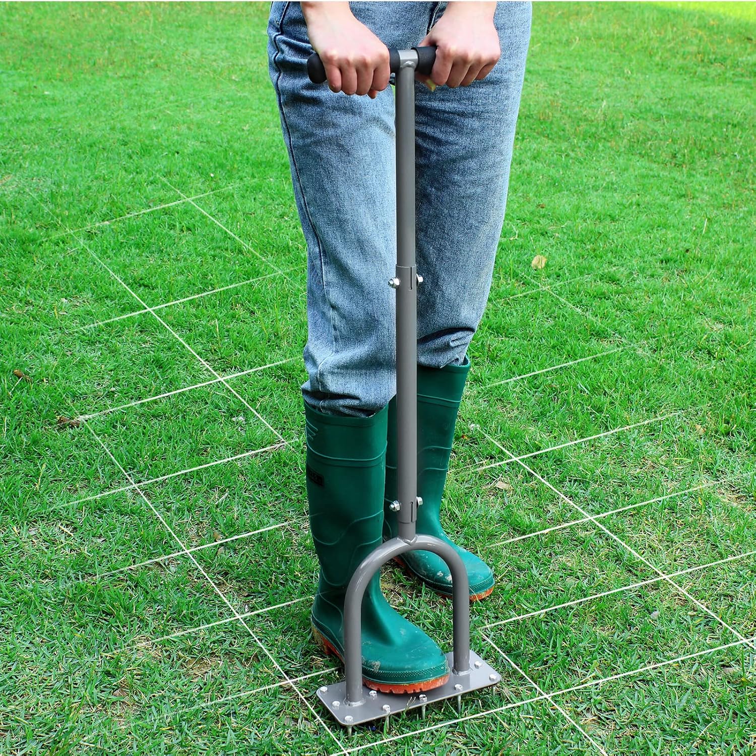 Walensee Lawn Aerator Spike Metal Manual Dethatching Soil Aerating Law