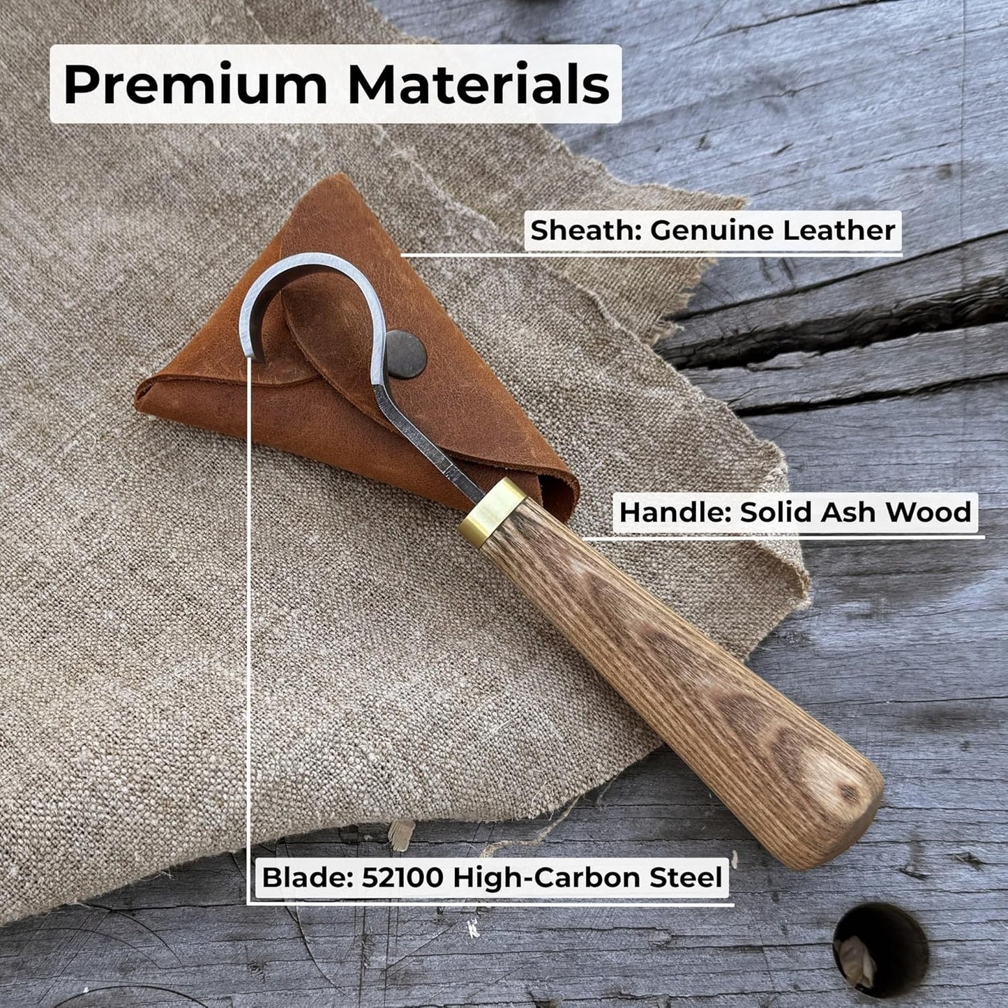 Sharky Spoon Carving Hook Knife 1.2 in (3 cm) – Curved Wood Carving Kn