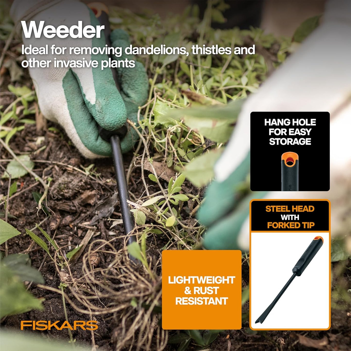 Fiskars Vegetable Gardening Essentials 6-Piece Tool Set for Cultivatin