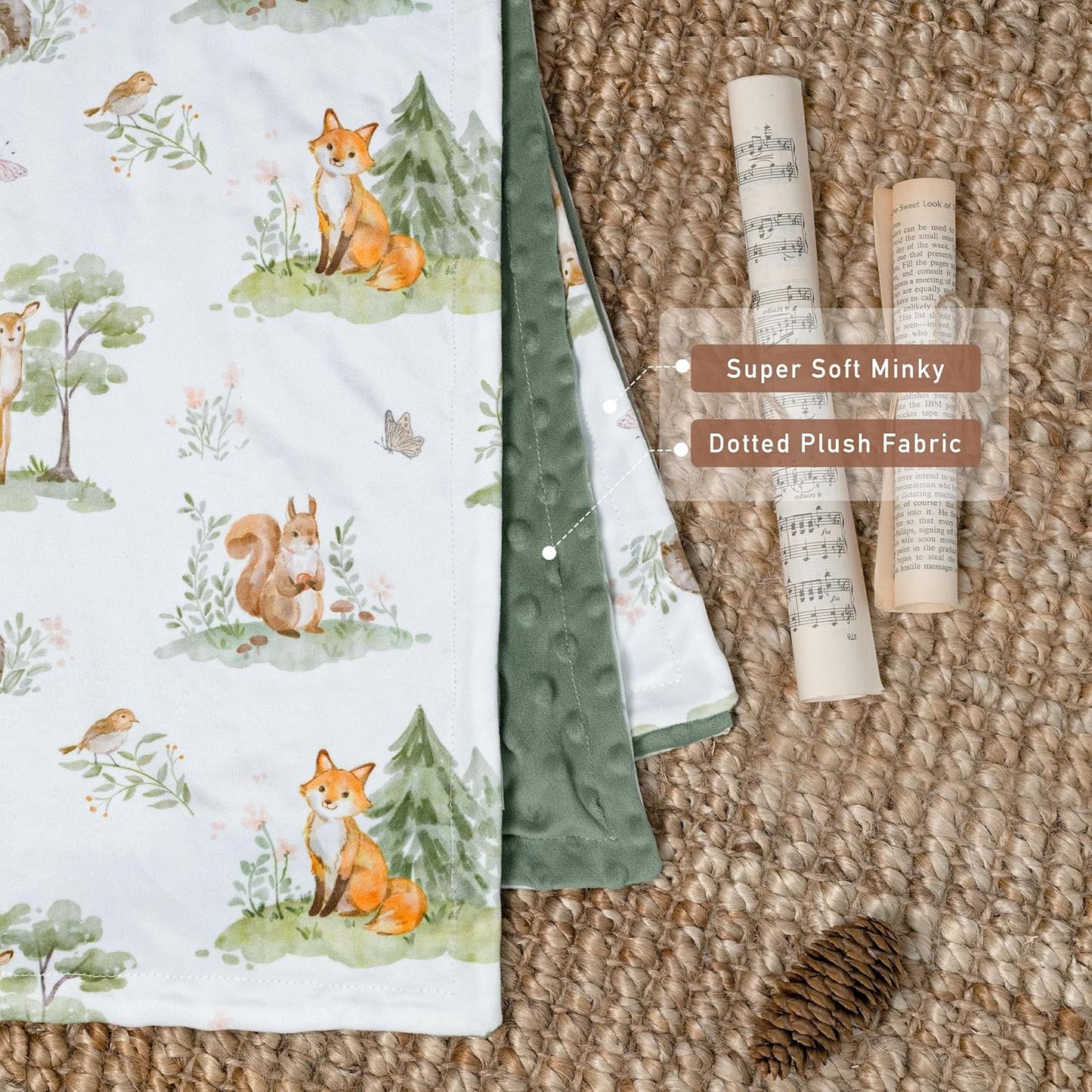 Baby Blanket for Boys Girls, Super Soft Double Layer Minky Dot Blanket