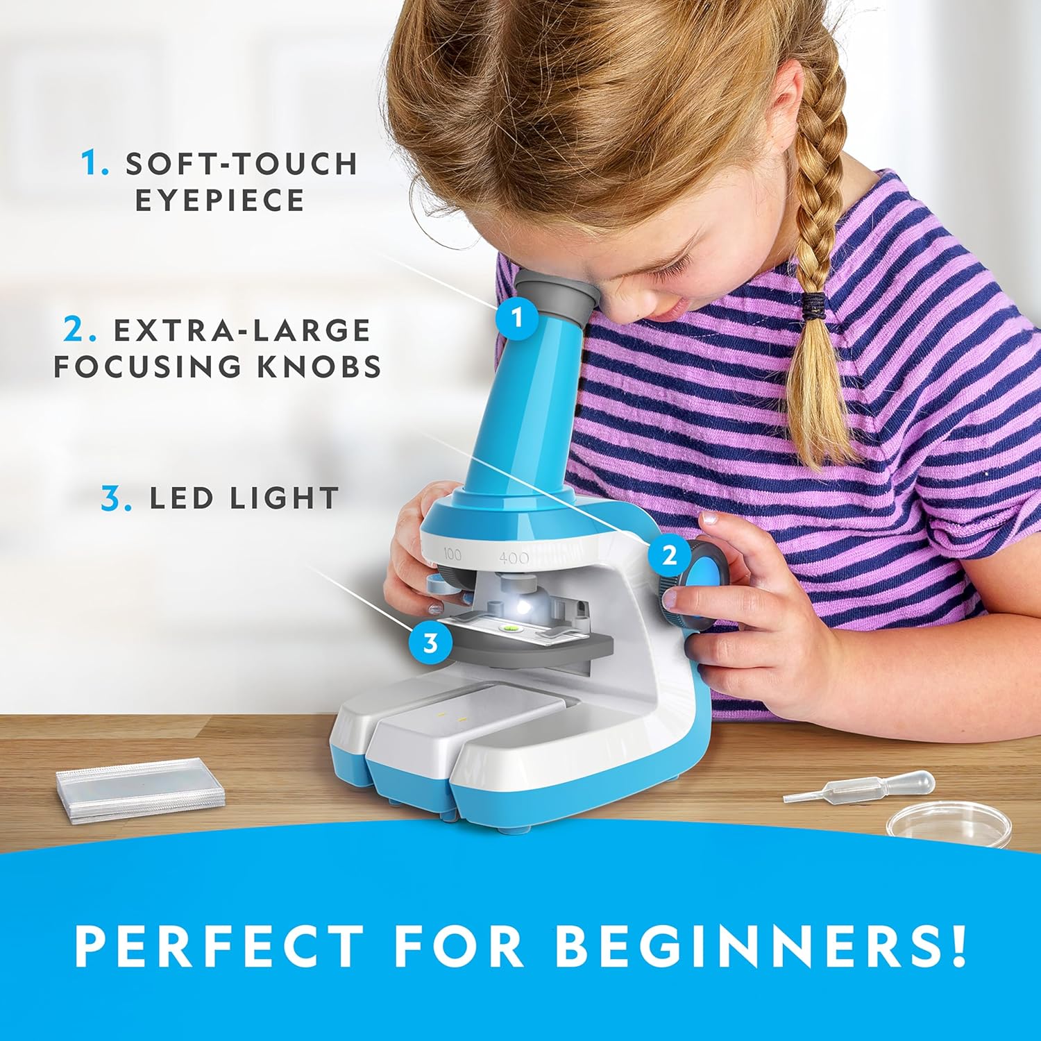 NATIONAL GEOGRAPHIC Microscope for Kids - Science Kit with an Easy-to-