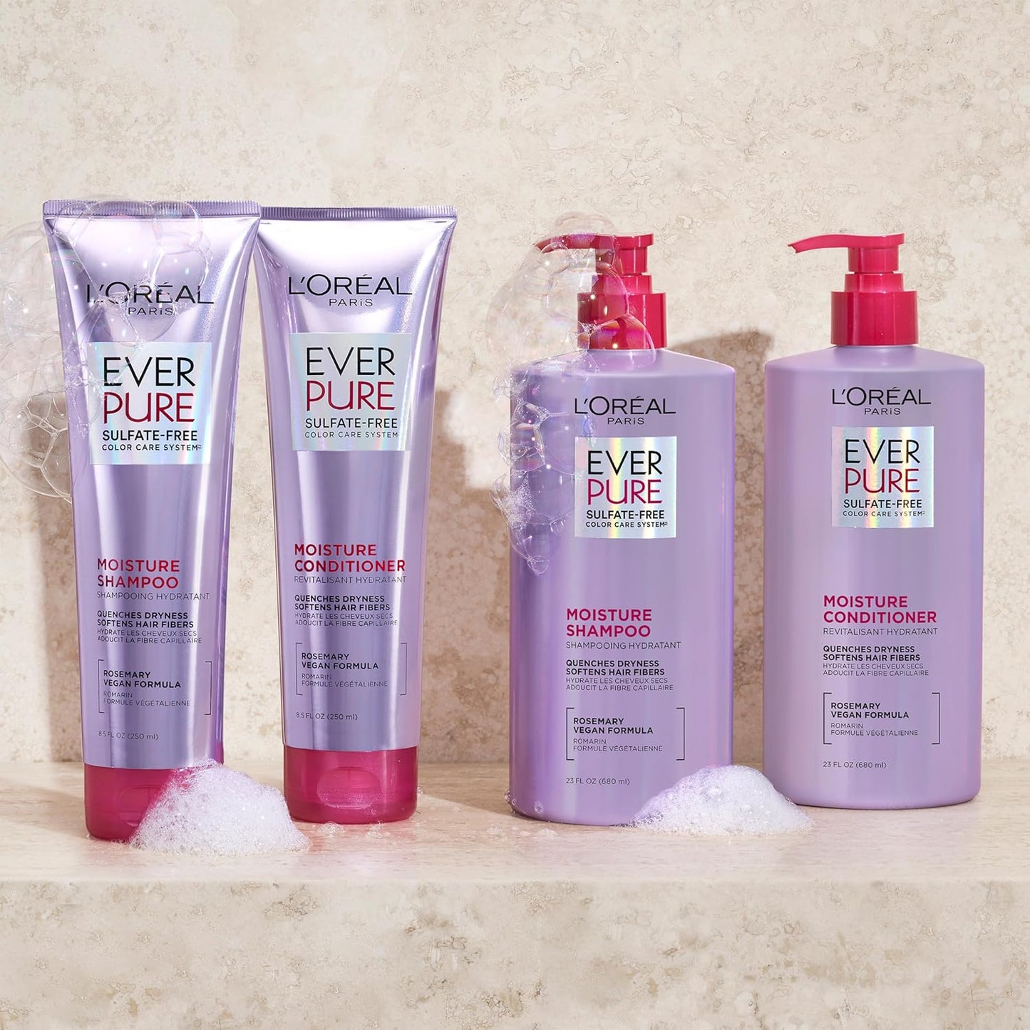L'Oreal Paris Moisture Sulfate Free Shampoo and Conditioner Set, Hair 