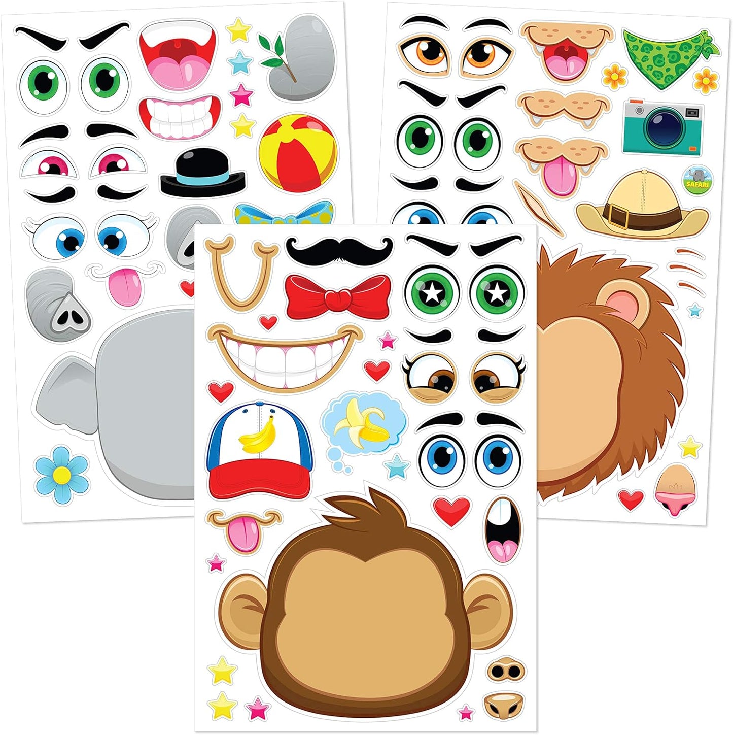 JOYIN 36 Sheets 9"x6" Make a face Stickers for Kids, Make Your Own Ani