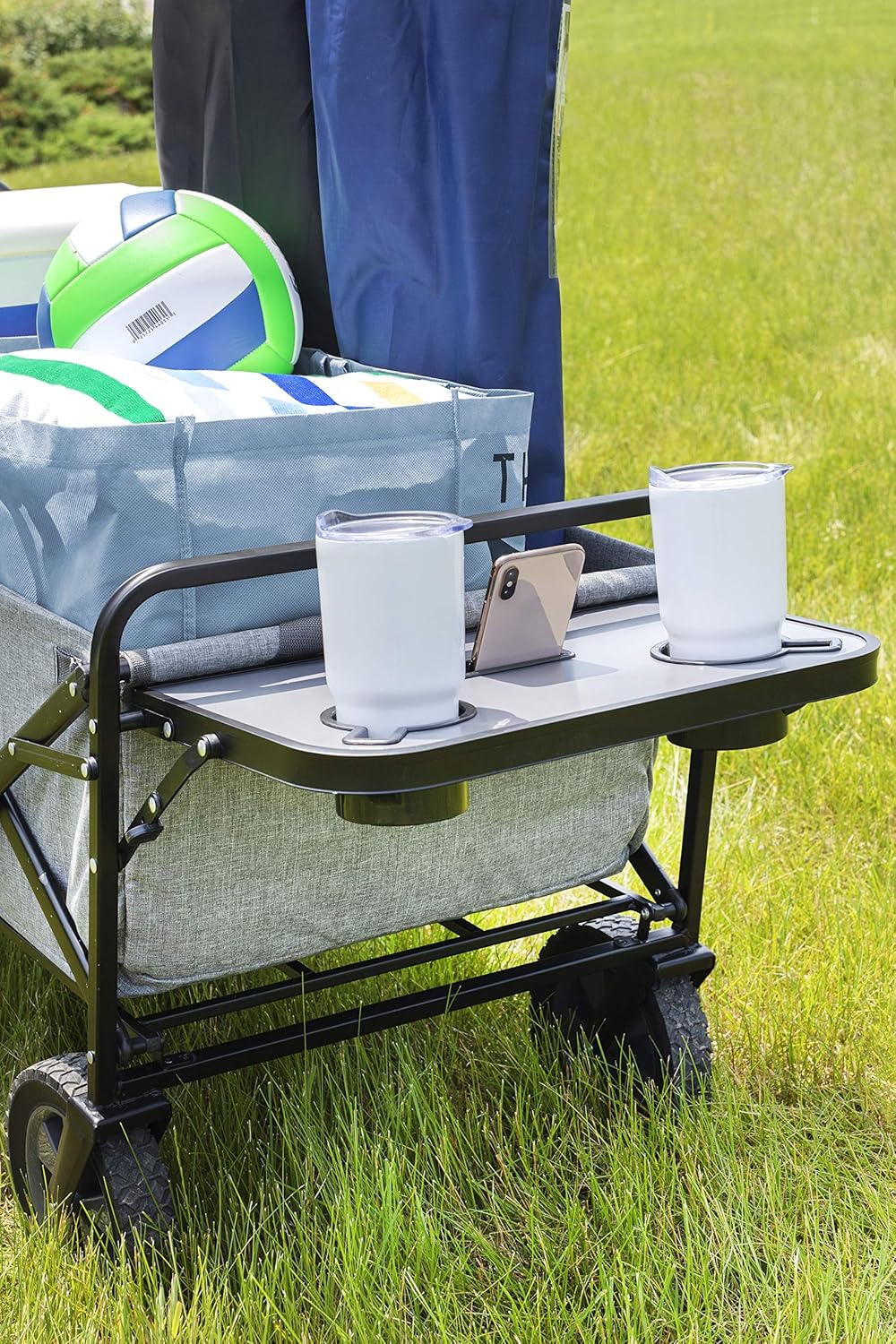 Mac Sports Collapsible Folding Outdoor Utility Wagon (Wagon with Side 