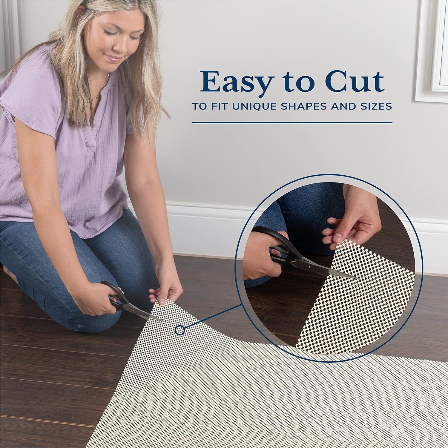 Veken Rug Gripper Pad for Hardwood Floors, Thick Non Slip Rug Pads for