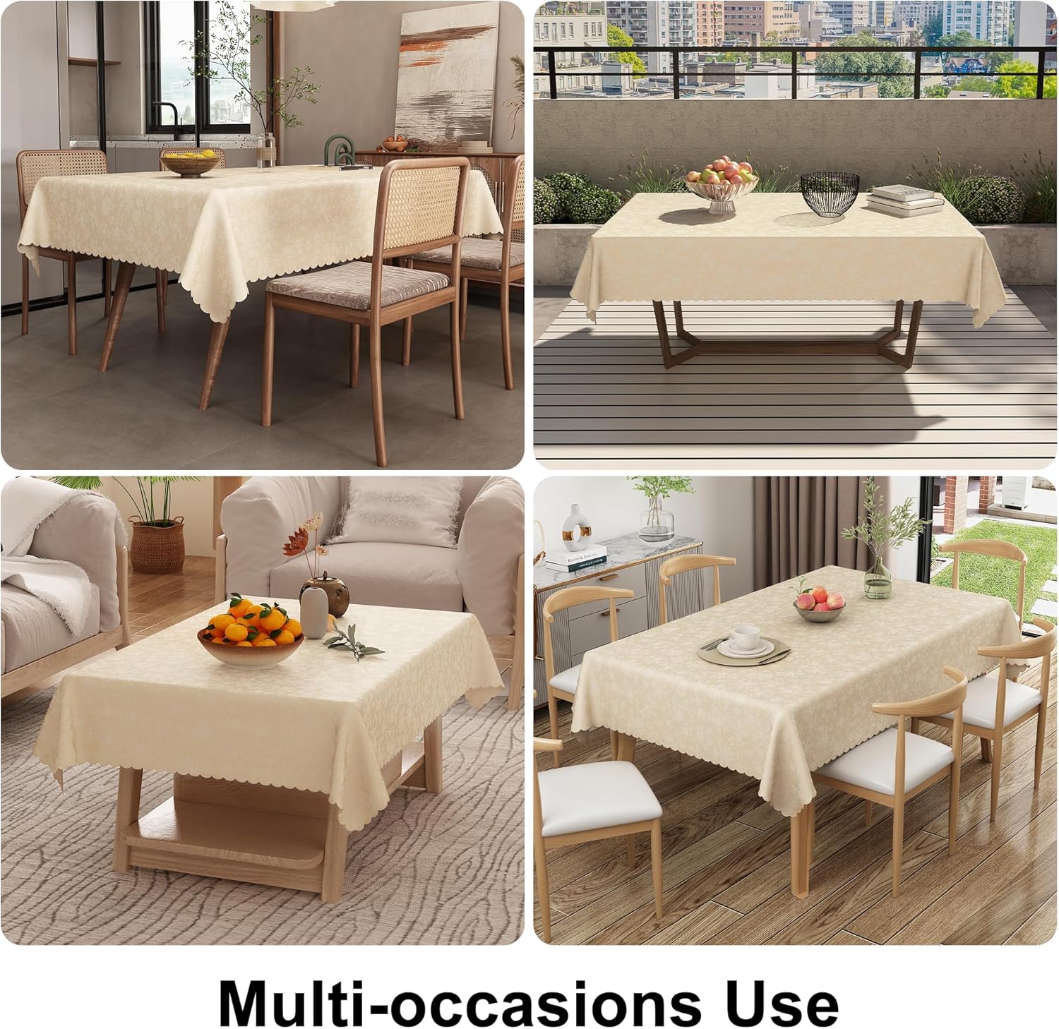 Smiry Rectangle Table Cloth, Waterproof Heavy Duty Vinyl Tablecloths, 