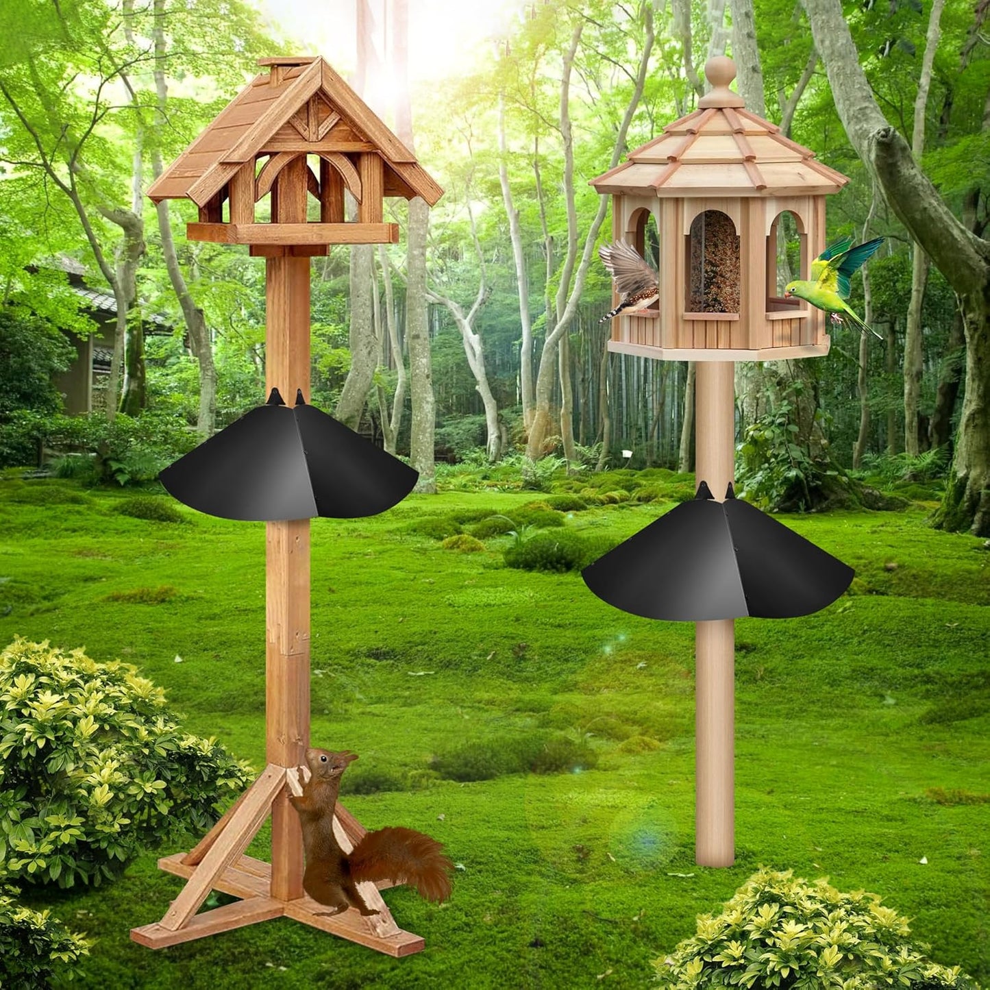Metal Squirrel Baffle for 4x4 Post,Outdoor Squirrel Guard for Wooden T