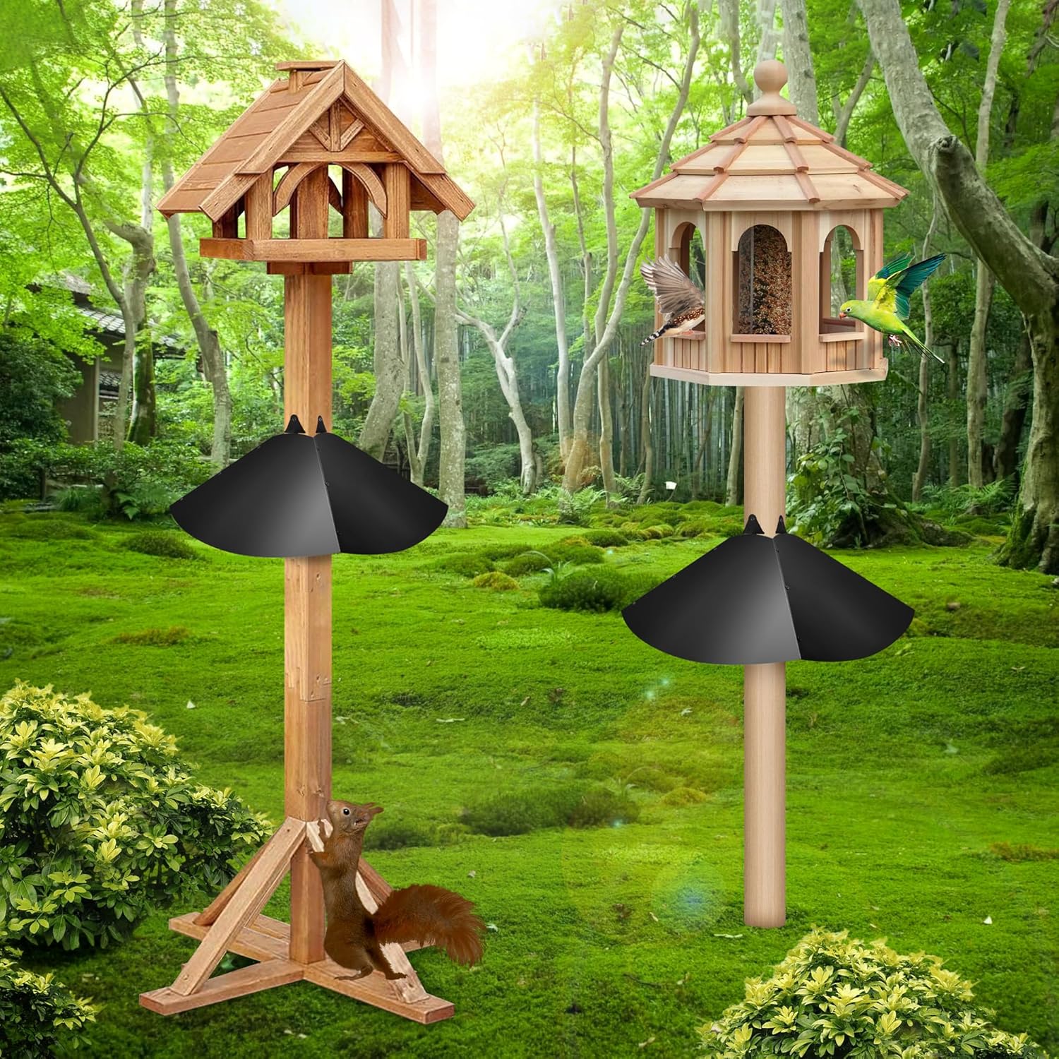 Metal Squirrel Baffle for 4x4 Post,Outdoor Squirrel Guard for Wooden T