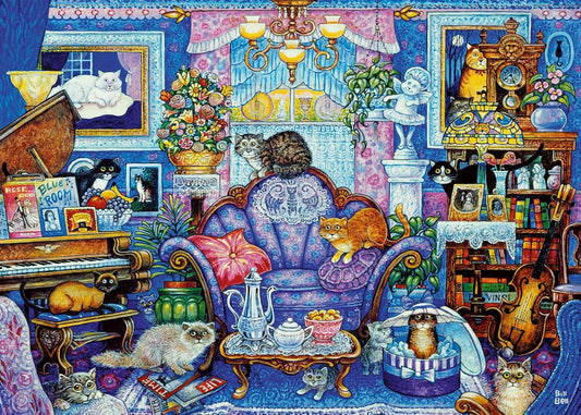 Wonder Forge Cats in The Blue Room 1000 Piece Jigsaw Puzzle for Adults