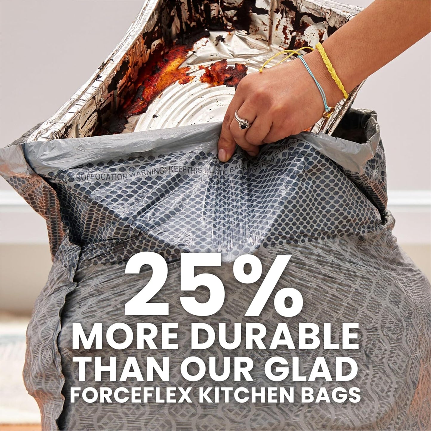 Glad ForceFlex MaxStrength XL Kitchen Trash Bags, 20 Gal, Fresh Clean,