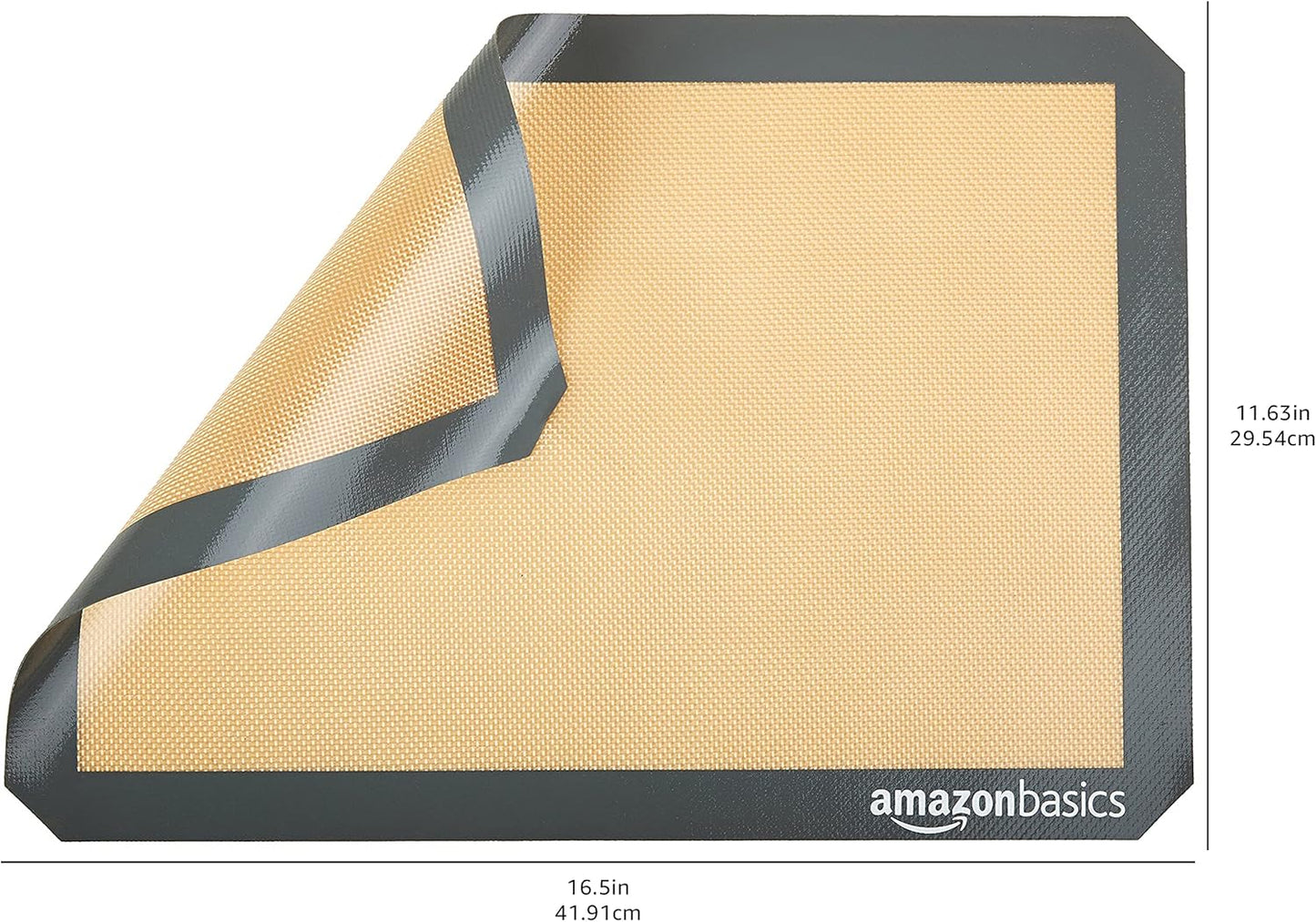 Amazon Basics Silicone Rectangular Baking Mat, Non-Stick, Reusable, Di