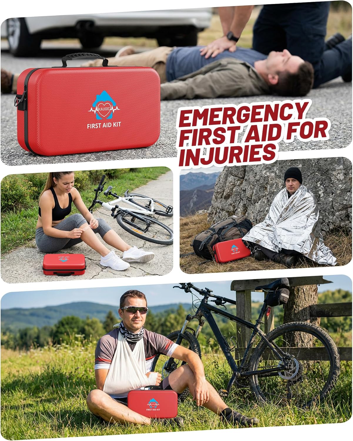 500 Pcs First Aid Kit for Home/Car/Travel/Camping/Businesses, Waterpro
