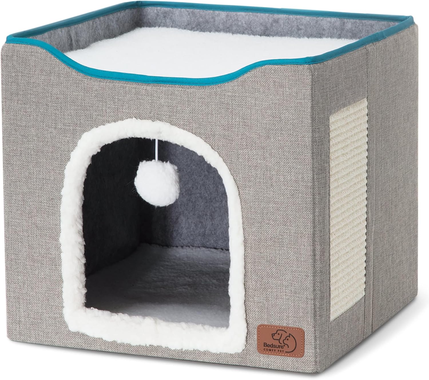 Bedsure Cat Beds for Indoor Cats - Large Cat Cave for Pet Cat House wi