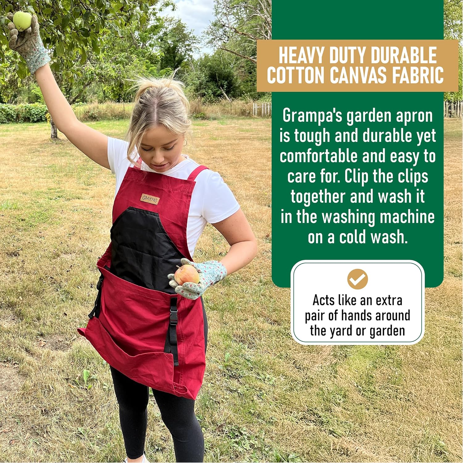 Grampa's Garden Apron - Cross Back Gardening Apron With Pockets For Wo