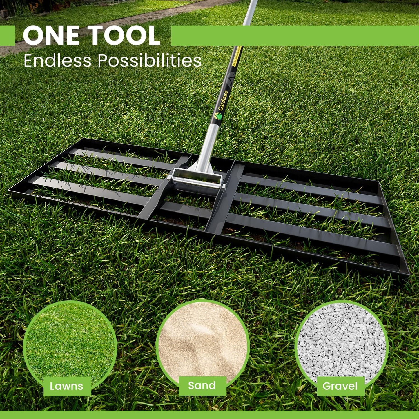 Gardease Lawn Leveling Rake 48 Inch x 10 Inch – Heavy Duty Lawn Levele