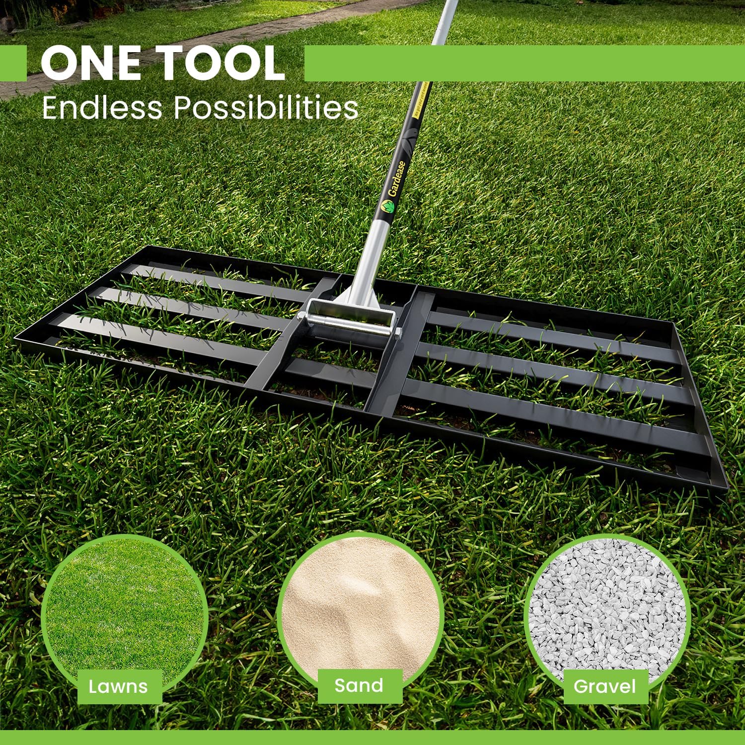 Gardease Lawn Leveling Rake 48 Inch x 10 Inch – Heavy Duty Lawn Levele