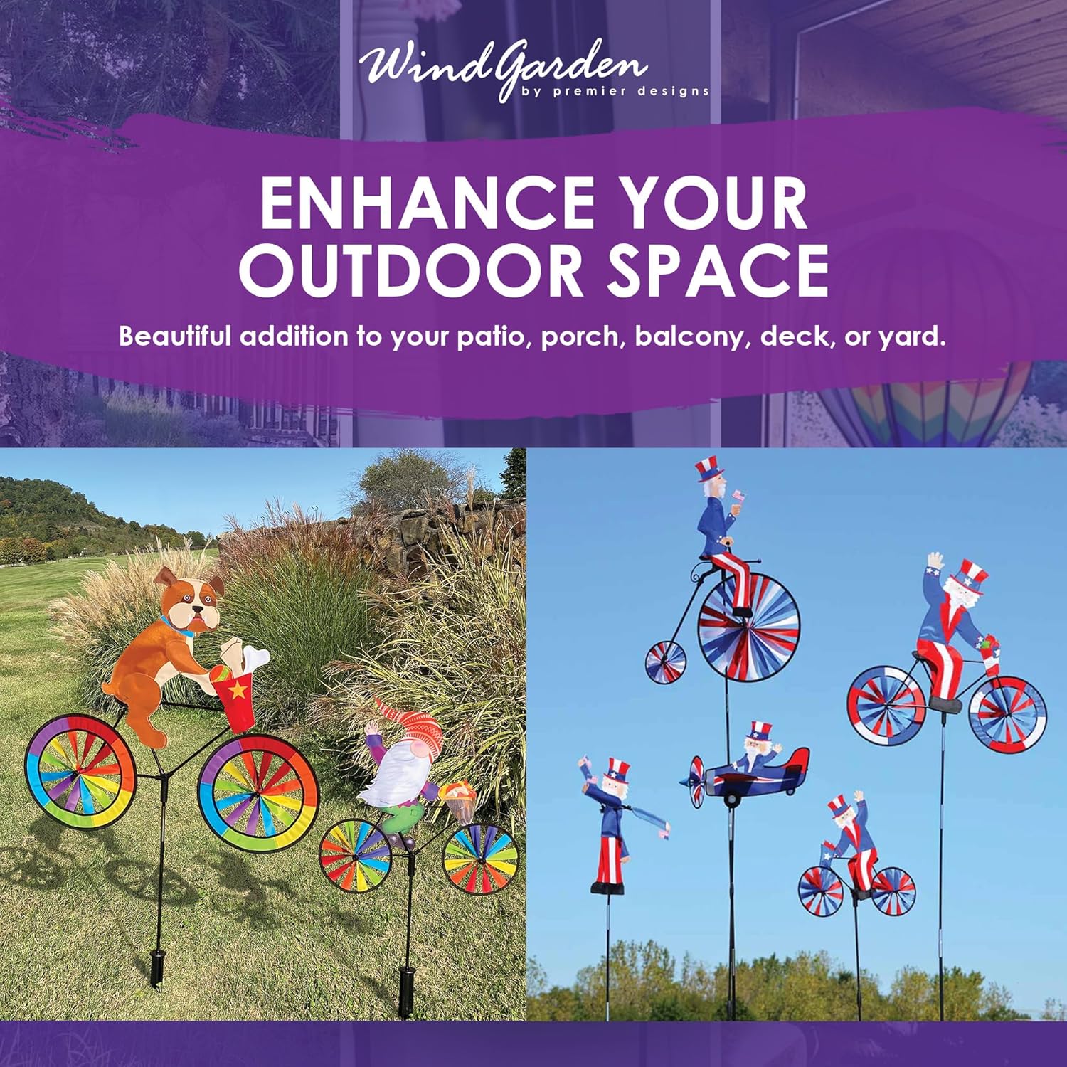 Bike Spinner Parrot 30" – Tropical Bird Design, Weather-Resistant Outd