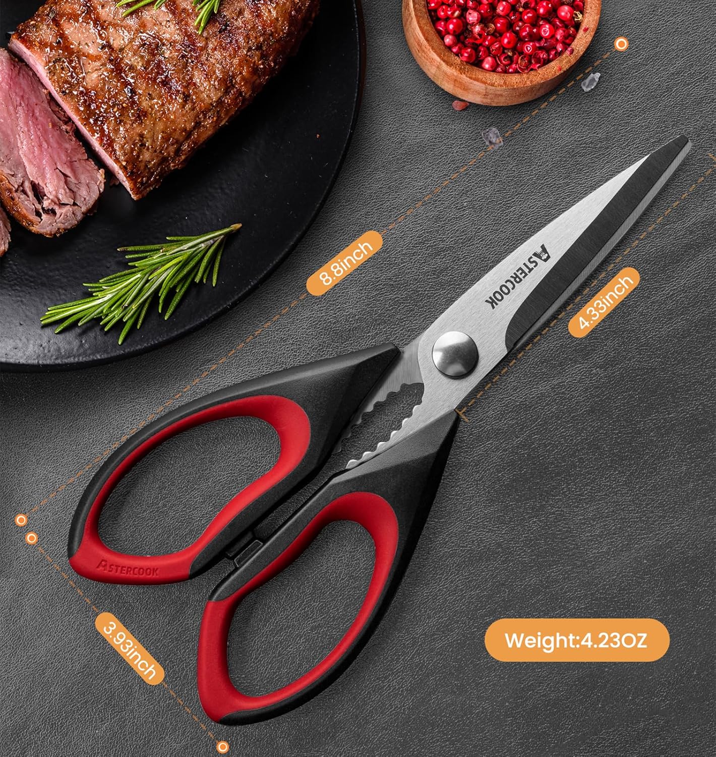 Astercook Kitchen Scissors All Purpose Heavy Duty,3 Pack Kitchen Shear