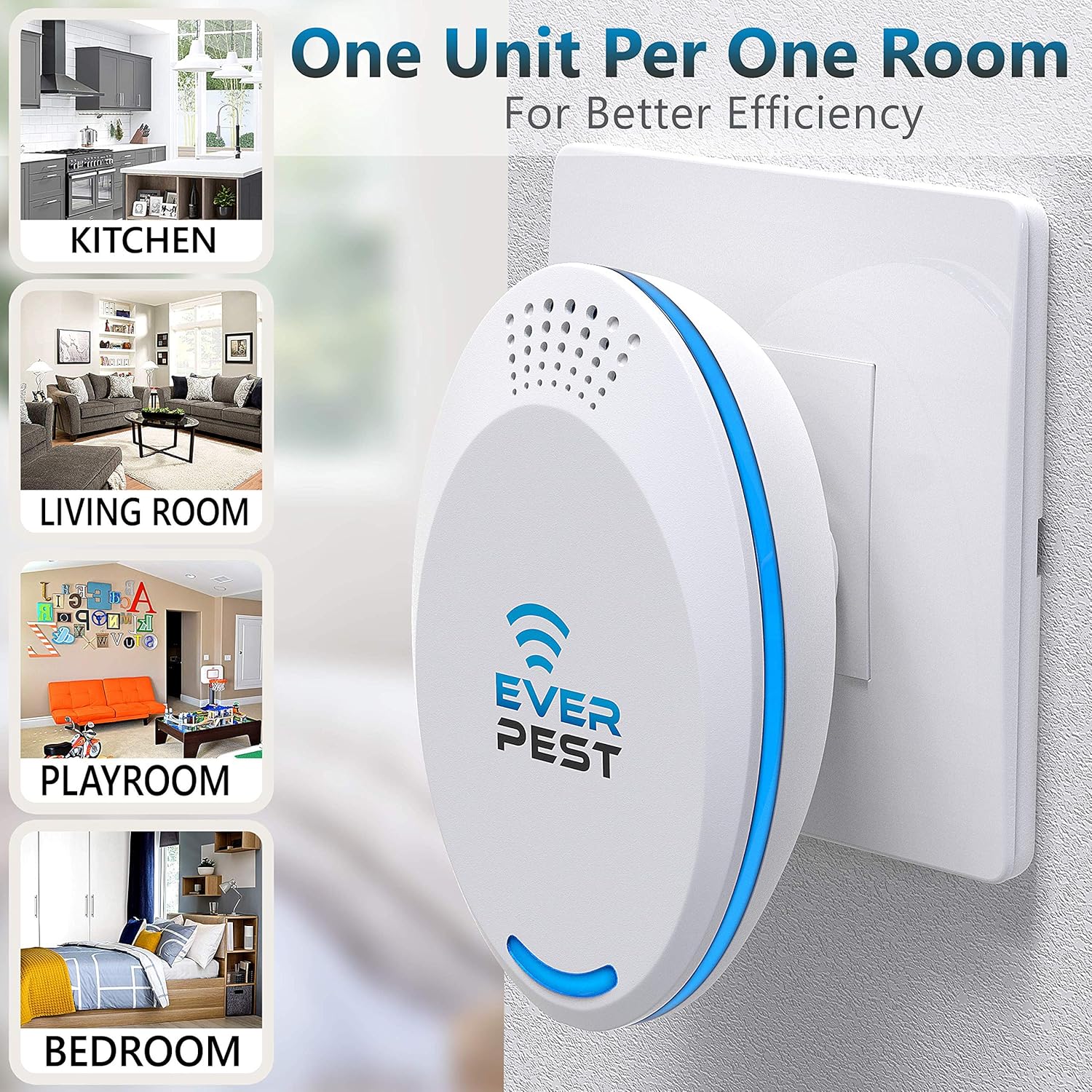 Ultrasonic Pest Repeller (2-Pack) Plug in Flea Rat Roach Mosquito Cock