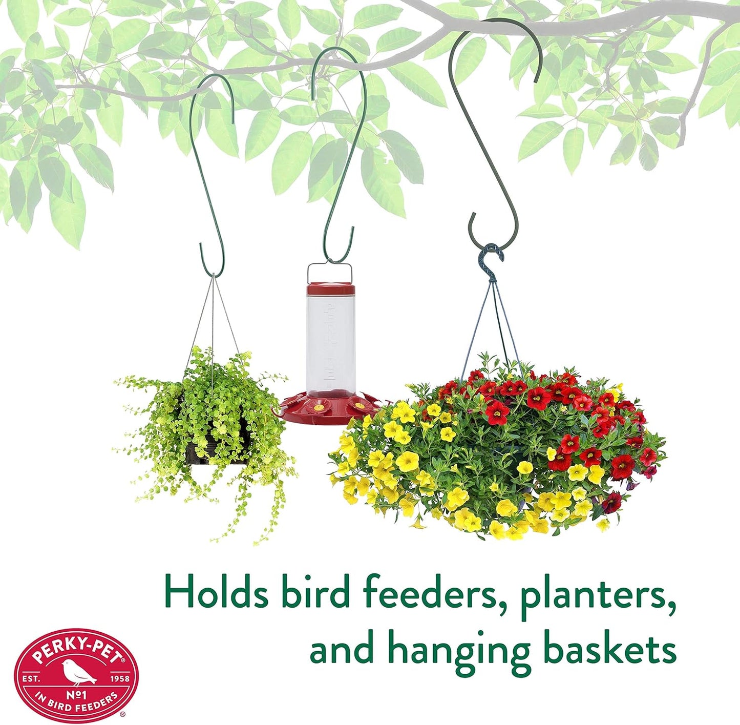 Perky-Pet 12-Inch Metal Hanging Hook for Bird Feeders, Hanging Baskets