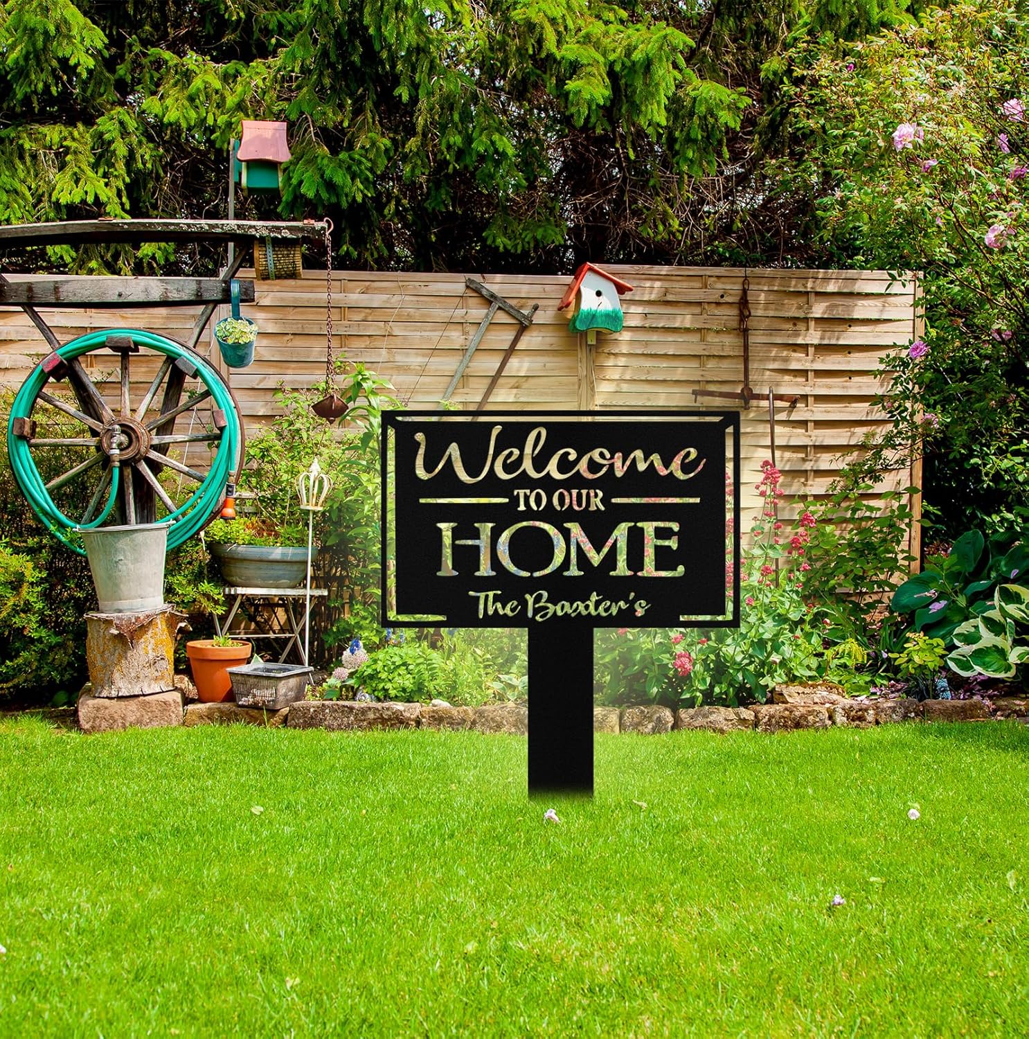 Custom Metal Garden Signs with Stake, Personalized Garden Signs for Ou