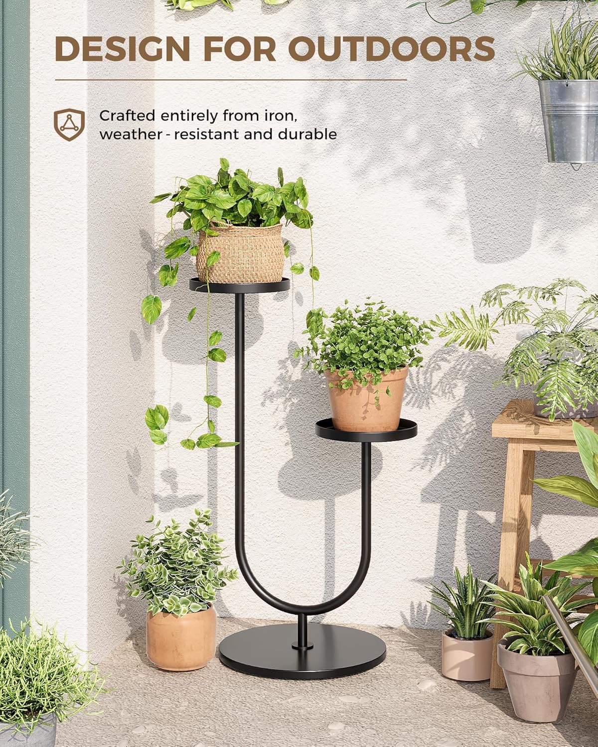 Bamworld Outdoor Plant Stand Metal Plant Stand Indoor Corner Plant Sta