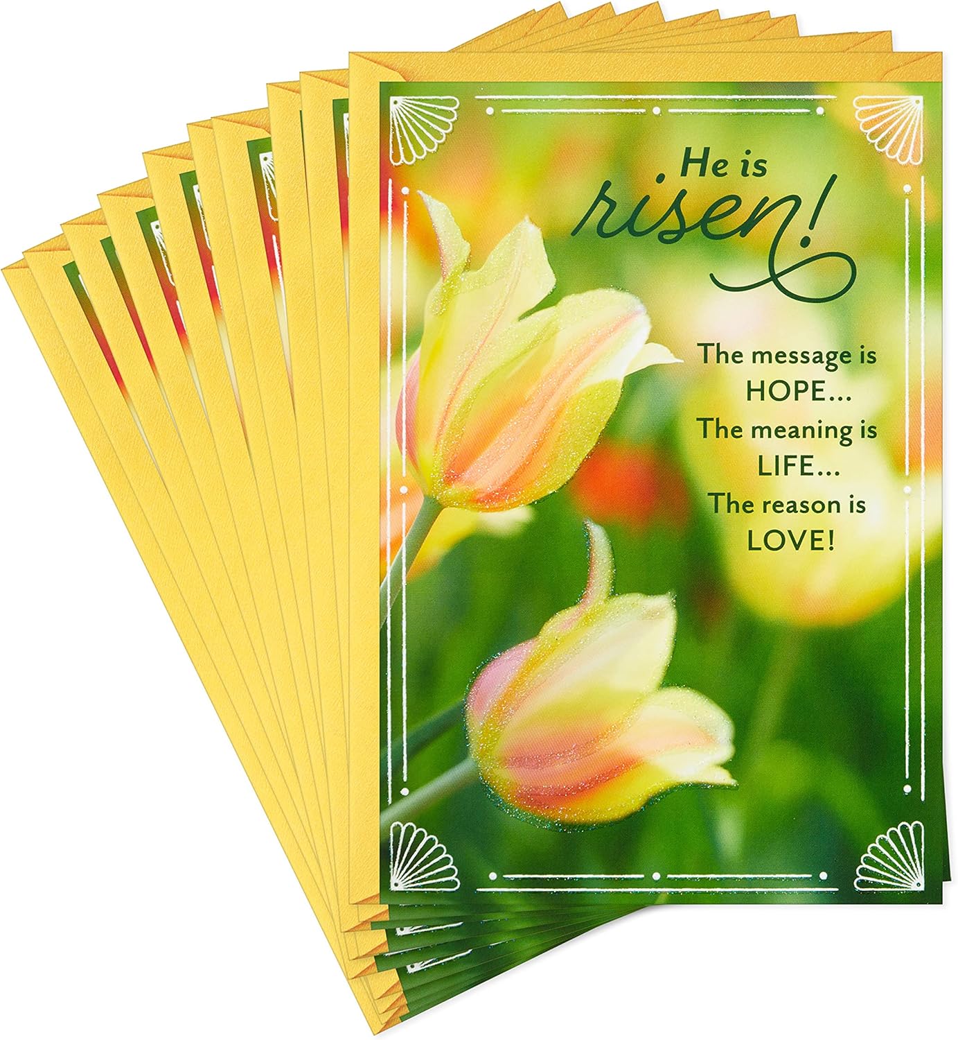 DaySpring Pack of Religious Easter Cards, He is Risen (10 Cards with Envelopes)