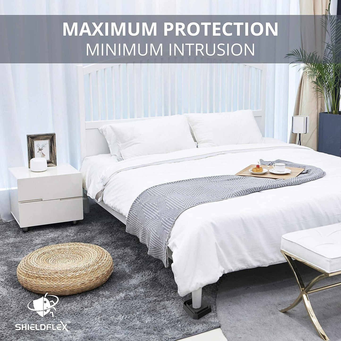 Bed Bug Trap — 8 Pack | TruGuard X Bed Bug Interceptors (Black) | Eco 
