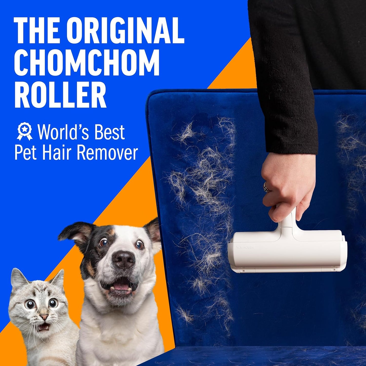 ChomChom Roller Pet Hair Remover – Original Size Reusable Lint Roller 