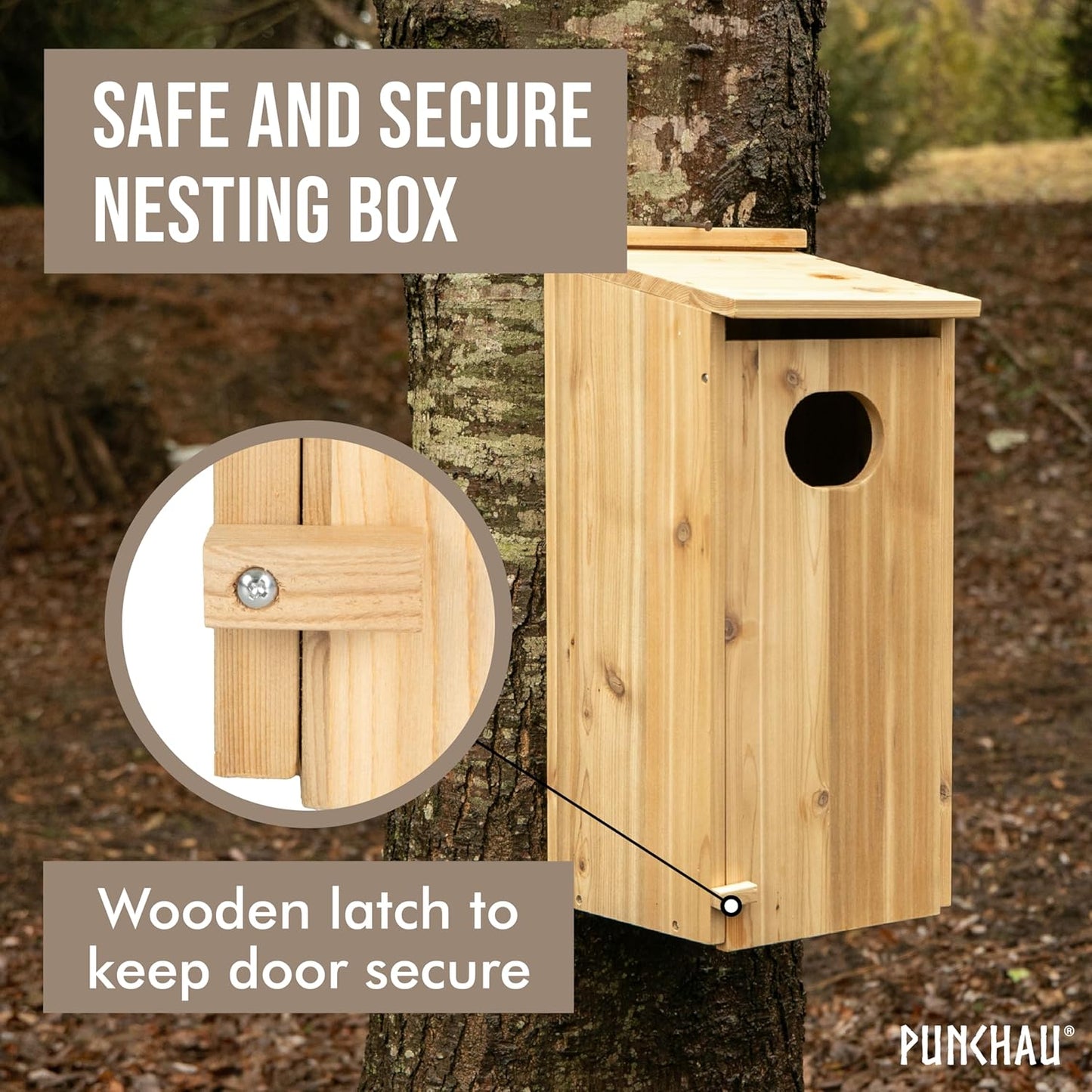Cedar Wood Duck Houses for Outside - Outdoor Wood Duck Nesting Box and Shelter for Pond and Wetland Ducks - 22x10x10 Inches
