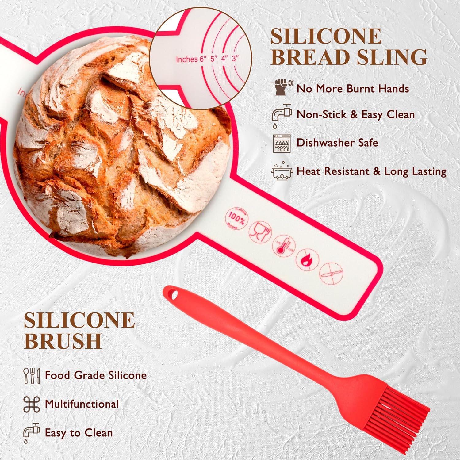 Complete Sourdough Starter Kit, Banneton Bread Proofing Basket with Gl